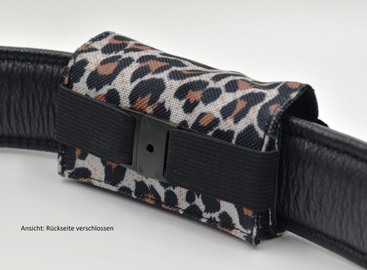 josi.li GPS Tracker Tasche, alle Trackermodelle, Leopard Hochwertige Trackerhülle aus Nylon und sicherem Verschluss