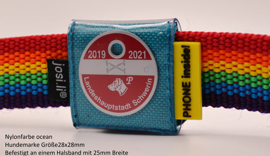 josi.li Schutzhülle für Hundemarke  bis 30mm, Hundemarkentasche für Halsband und Geschirr aus Nylon - Farbwahl - wasserfest