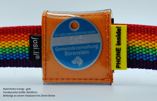josi.li Schutzhülle für Hundemarke  bis 33mm, Hundemarkentasche für Halsband und Geschirr aus Nylon – Farbwahl - wasserfest