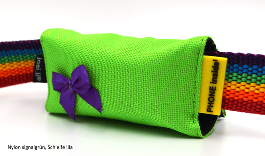 josi.li Nylon GPS Tracker Tasche für alle GPS Modelle - Personalisierbar und Schwimmtauglich - mit Satinschleife