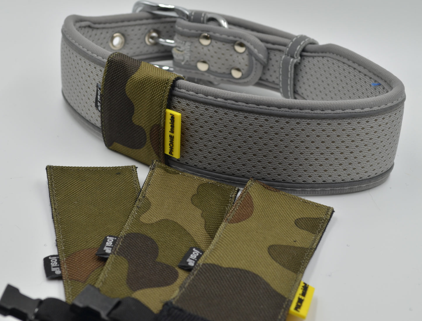 josi.li Nylon GPS Tracker Tasche für AirTag und Chipolo One - Schwimmtauglich - Camouflage, sicherer Verschluss