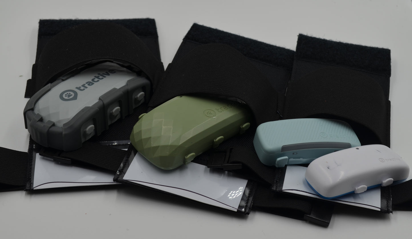 josi.li GPS Tracker-Tasche für Hunde und Pferde, für Tractive XL, Adventure, Dog 4, Dog 6, PAJ,Nylon extra stark, schwarz, sicherer Verschluss, mit floureszierender Bestickung